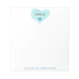 Dear God, Today I Leave Everything Hearts Notepad