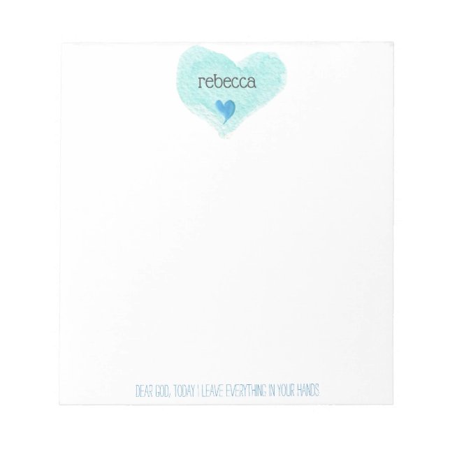 Dear God, Today I Leave Everything Hearts Notepad (Front)