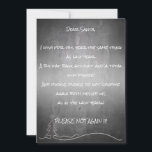 Dear good Santa<br><div class="desc">Funny greetings and wishes to Santa Claus in front of a chalkboard background.
Back is provided with white Liniatur.</div>