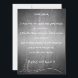 Dear good Santa<br><div class="desc">Funny greetings and wishes to Santa Claus in front of a chalkboard background.
Back is provided with white Liniatur.</div>