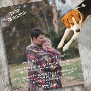 Dear Grandma Your Hugs Cosy and Sweet Photo Fleece Blanket