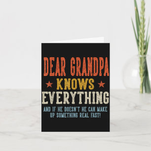 Dear grandpa knows everything father's day retro card