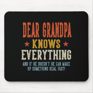 Dear grandpa knows everything father's day retro mouse pad
