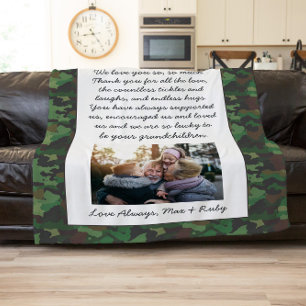 Dear Grandpa   Photo & Letter Personalised Fleece Blanket