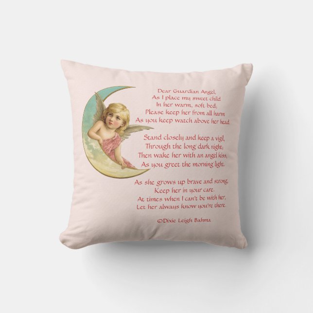 Dear Guardian Angel Birth announcment pillow (Front)