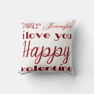 Dear I Love You Cute Cupid Typography Valentine Cushion