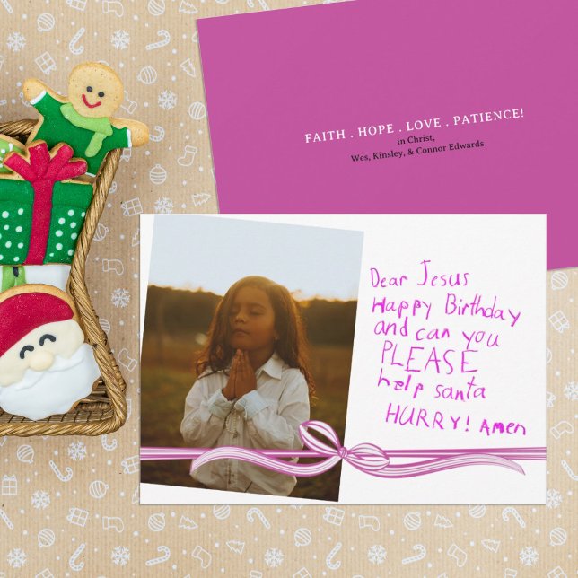 "Dear Jesus" Crayon note Photo Christmas Card (Creator Uploaded)