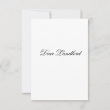 Dear Landlord greeting card