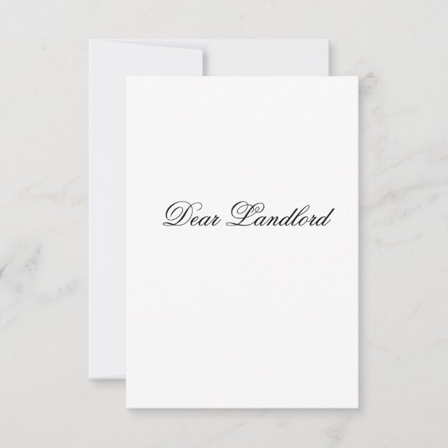 Dear Landlord greeting card (Front)