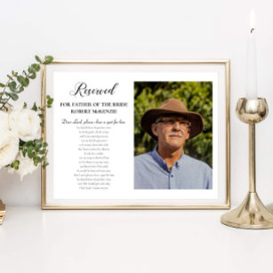 Dear Lord Father of Bride Photo Memorial Wedding Poster