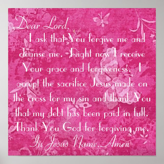 Dear Lord forgive me and cleanse me Poster (Front)
