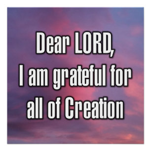 Dear LORD, I am grateful for all of Creation Poster