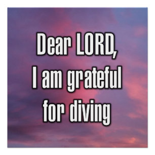 Dear LORD, I am grateful for diving Poster
