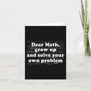 Dear Math Fun Back To School Math Teacher Student Card
