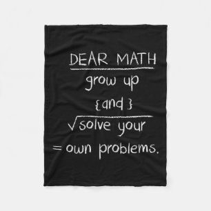 Dear Math Funny Quote Fleece Blanket