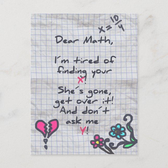 Dear Math Postcard (Front)