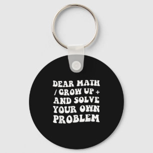 Dear Math Retro Vintage 70's Teacher Student Cool  Key Ring