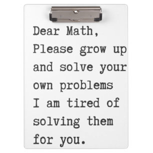 Dear math solve your own problems clipboard