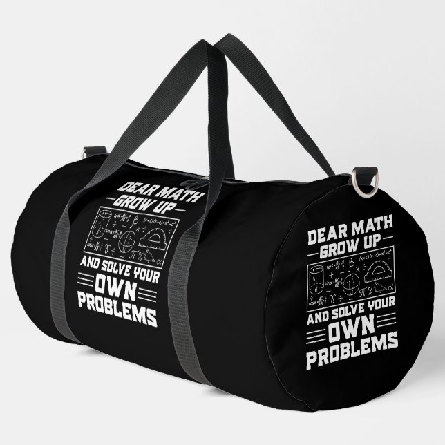 Dear Math, Solve Your Problems! Duffle Bag (Left Corner)