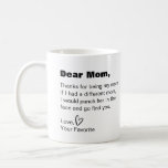 Dear mom, thanks for being my mom funny humor coffee mug<br><div class="desc">This is a great gift for your mom,  which will surely make her laugh. Text and font can be changed to your preference. If you need any assistance customising your product,  please contact me through my store and I will be happy to help.</div>