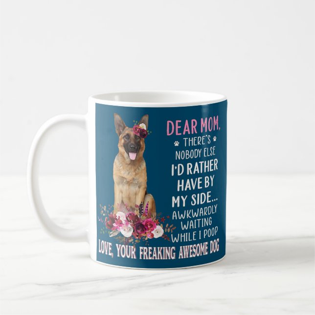 Dear Mum Mama Dog Lover Owner Happy Mother's Day  Coffee Mug (Left)