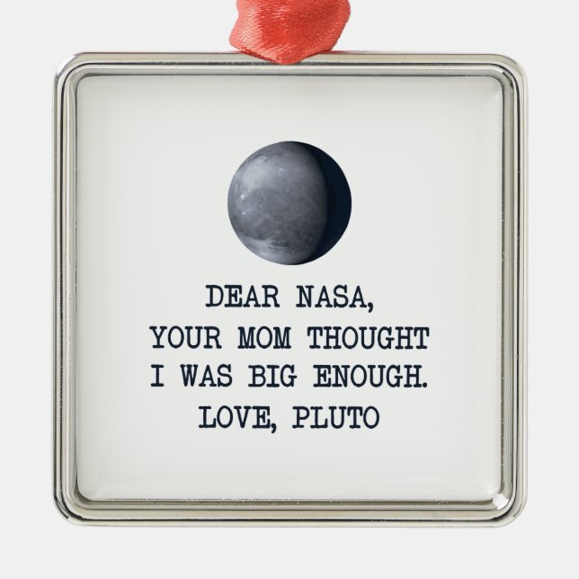 Dear Nasa Love Pluto Metal Tree Decoration (Front)