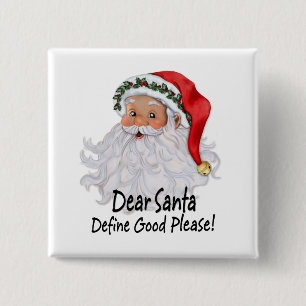 Dear Santa 15 Cm Square Badge