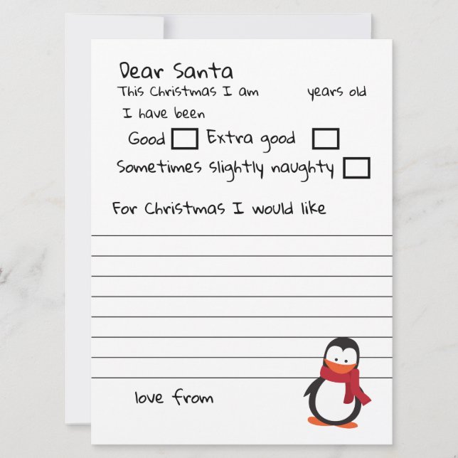 Dear Santa A Personalised Letter To Santa Claus Holiday Card (Front)