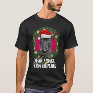 Dear Santa - American Pit Bull was naughty at Chri T-Shirt