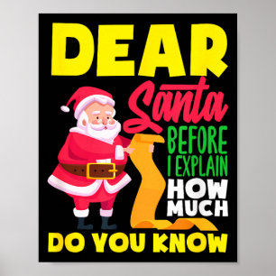 Dear Santa Before Explain How Much Do Know Funny Poster