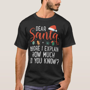 Dear Santa Before I Explain How Much Do You Know C T-Shirt