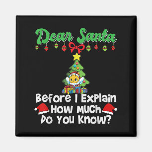 Dear Santa Before I Explain How Much Do You Know Magnet