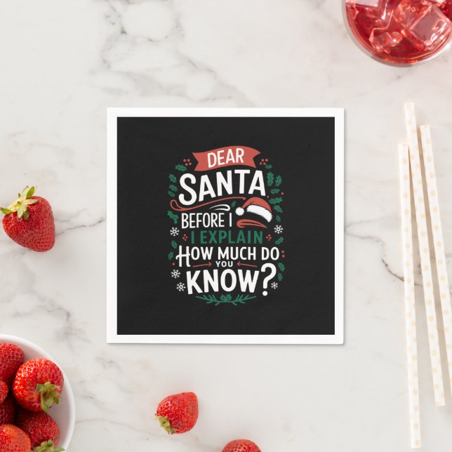 Dear Santa Before I Explain How Much Do You Know Napkin (Insitu)