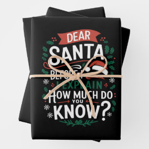 Dear Santa Before I Explain How Much Do You Know Wrapping Paper Sheet
