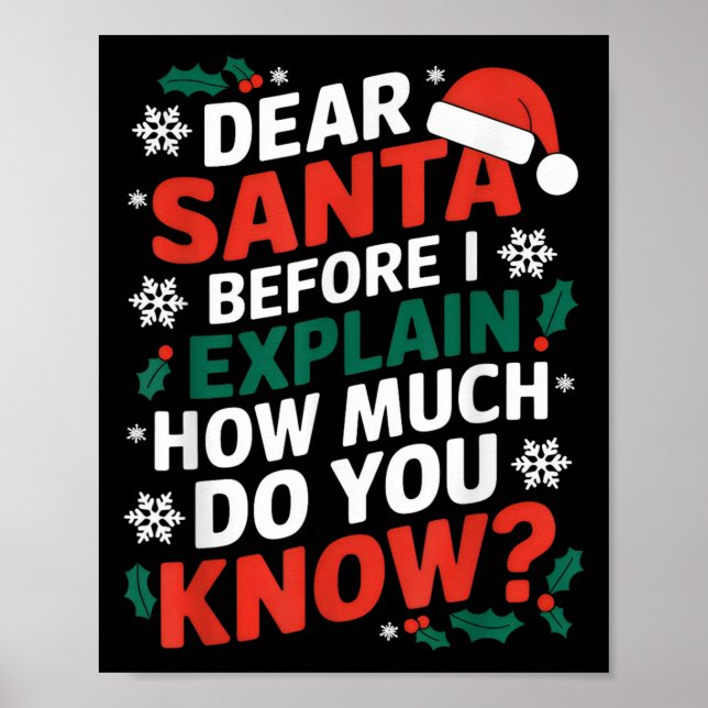 Dear Santa Before I Explain How Much Do-you Know X Poster (Front)