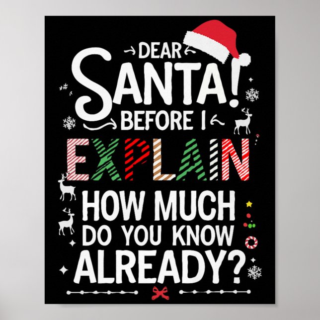 Dear Santa Before I Explain How Much Do You Know X Poster (Front)