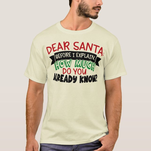 Dear santa before i explain how much you know T-Shirt (Front)