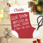 Dear Santa Bring Catnip Cute Funny Cat Small Christmas Stocking<br><div class="desc">Dear Santa Bring Catnip Cute Funny Cat Small Christmas Stocking</div>