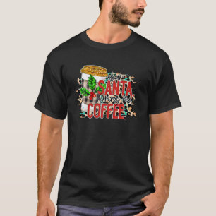 Dear Santa Bring Me Coffee Christmas Mistletoe T-Shirt