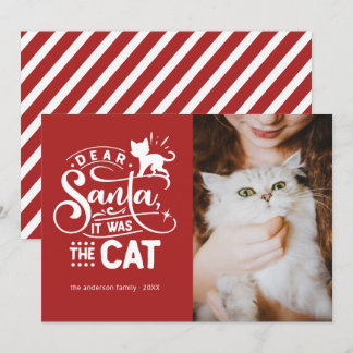 Dear Santa... Cat Funny Christmas Photo Card