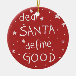 Dear Santa Ceramic Ornament