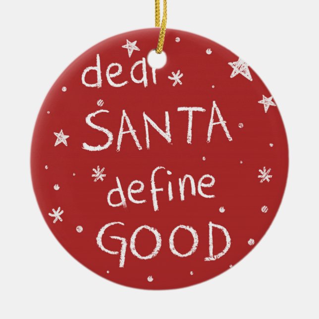 Dear Santa Ceramic Ornament (Front)
