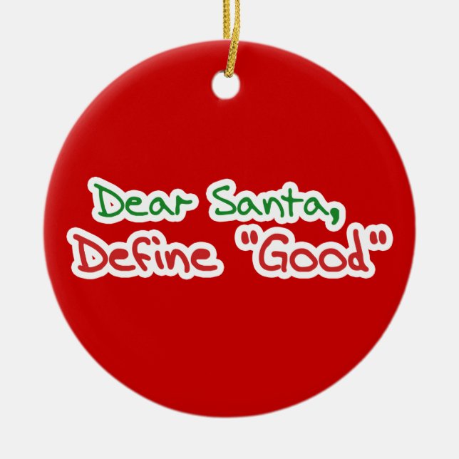 Dear Santa Ceramic Ornament (Front)