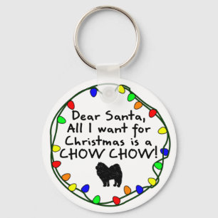 Dear Santa Chow Chow Key Ring