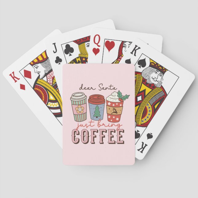 Dear Santa | Christmas Coffee Latte Playing Cards (Back)