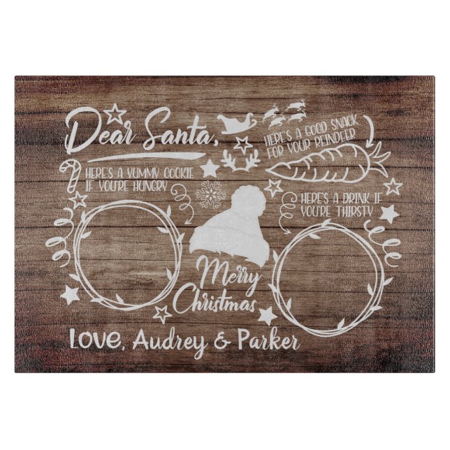 Dear Santa Cookie & Milk Serving Cutting Board (Front)
