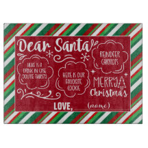 Dear Santa Cookie & Milk tray red background