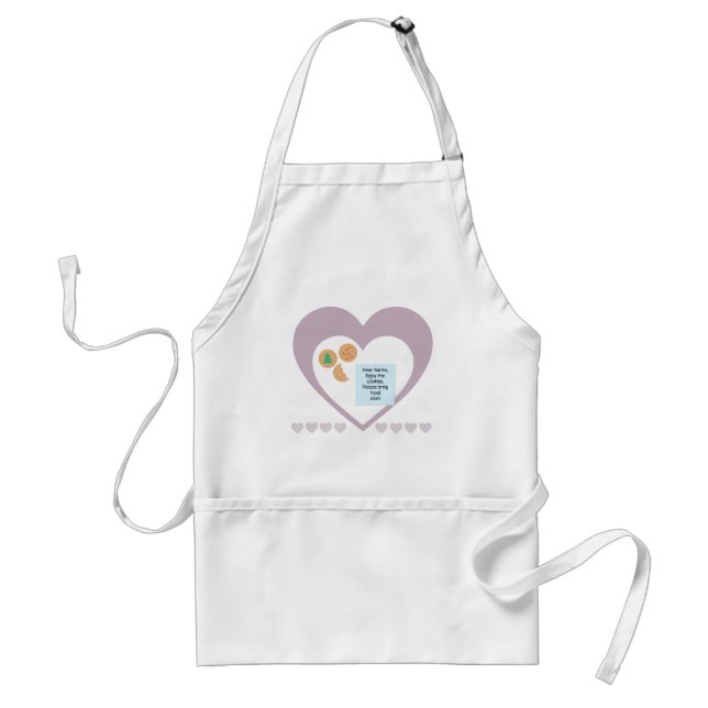 Dear Santa Cookies Bring Toys Purple Hearts Standard Apron (Front)