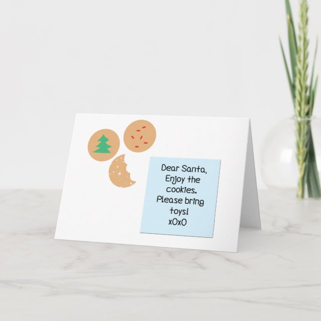 Dear Santa Cookies Please Bring Toys Holiday Card (Front)