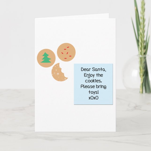 Dear Santa Cookies Please Bring Toys Holiday Card (Front)